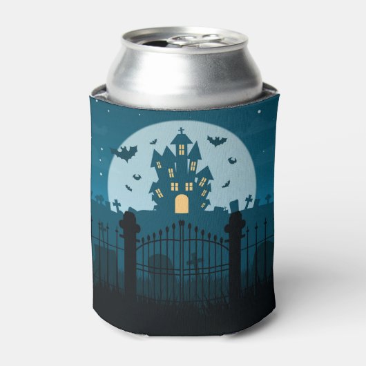 ハロウィン+ホーンテッド+ハウス+と+墓地 缶クーラー (缶正面)