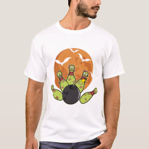 ハロウィン ボウリング ゾンビ ピンズ コウモリ ボウラー ギフト Tシャツ
