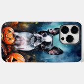 ハロウィン ボストンテリア かぼちゃ スケアリー Case-Mate iPhoneケース (裏面 (横))