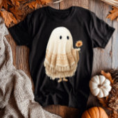 ハロウィン ボホ マクラメ フリンジ レトロ オレンジ フラワー Tシャツ