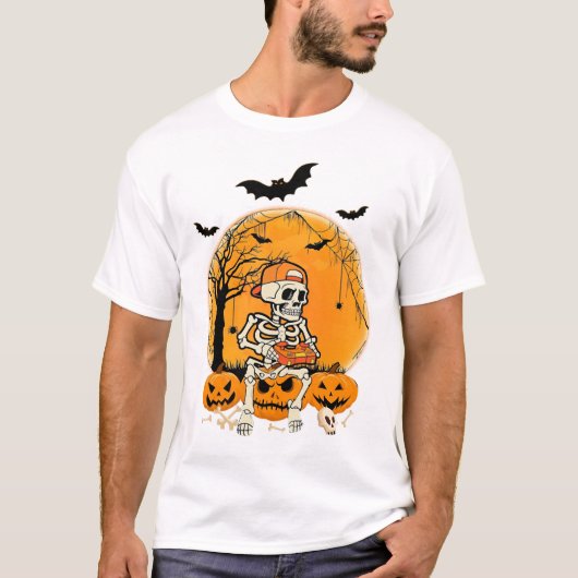 ハロウィン ボーンパンプキン Tシャツ (正面)