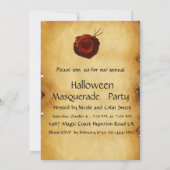 ハロウィン・マスカレードパーティー、羊皮紙ワックスシール 招待状 (裏面)