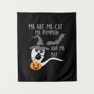 ハロウィン マ ハット マ キャット バースデー タペストリー