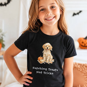 ハロウィン ミイラ かわいい ゴールデンレトリバー トリック オア トリート Tシャツ