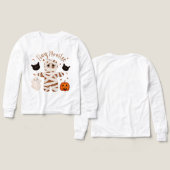 ハロウィン ミイラ キッズ 長袖シャツ (デザイン 正面&背面)