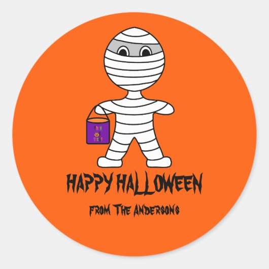ハロウィン ミイラ ステッカー (正面)