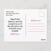 ハロウィン ミイラ ピンク ハッピー バースデー ポストカード (裏面)