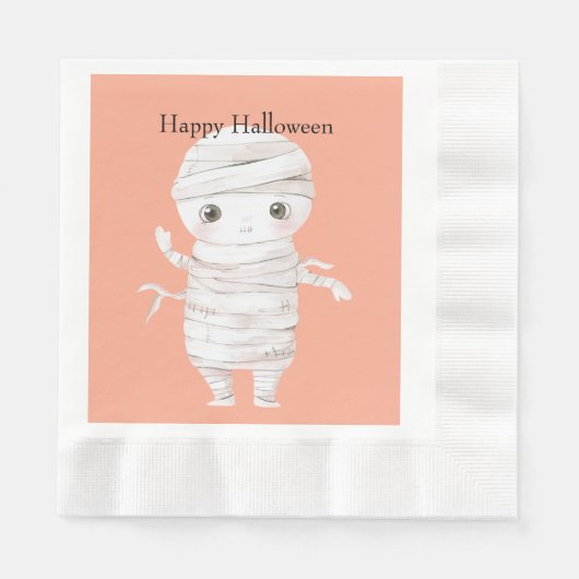 ハロウィン ミイラ 縁ありランチョンナプキン (正面)