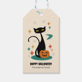 ハロウィン ミッドセンチュリー ブラックキャット ギフトタグ
