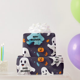 ハロウィン ミニおばけのラッピングペーパー ラッピングペーパー