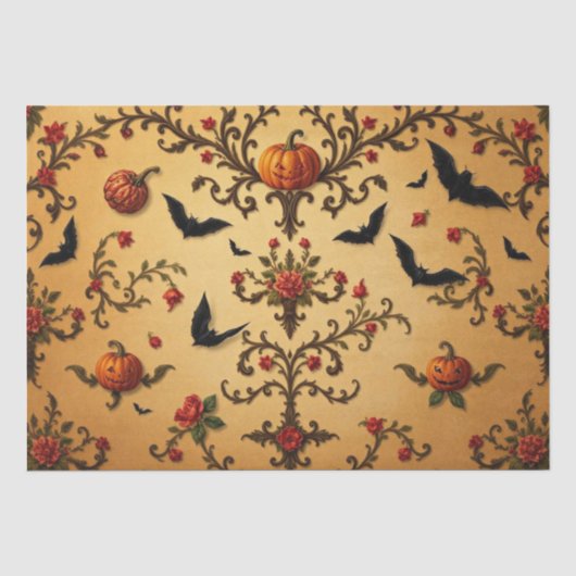 ハロウィン・メディエバルフレンチ柄  薄葉紙 (正面)