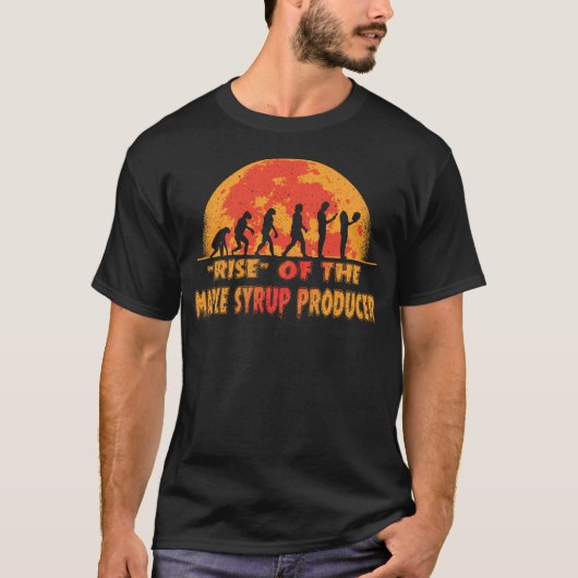 ハロウィン メープルシロップ生産者のお仕事 牛 Tシャツ (正面)