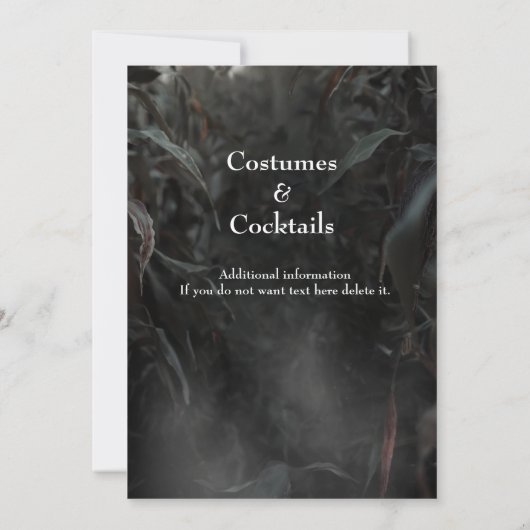 ハロウィン モダンゴシック魔女 ダークフォレスト 招待状 (裏面)