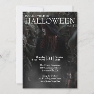 ハロウィン モダンゴシック魔女 ダークフォレスト 招待状