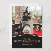 ハロウィン モダン ブラック 写真 ホリデーカード (正面)
