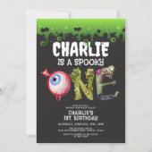 ハロウィン モンスターズ スプークタキュラー 1歳の誕生日 招待状 (正面)