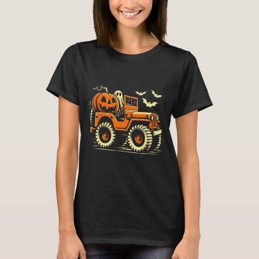 ハロウィン モンスタートラック ゴースト Tシャツ (正面)