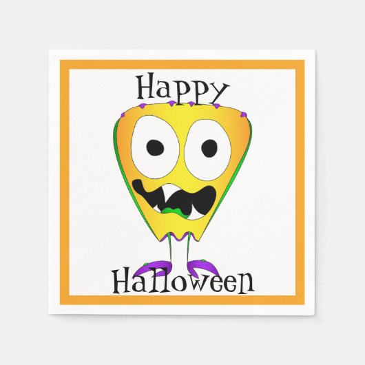 ハロウィン, モンスター, おもしろ スタンダードカクテルナプキン (正面)