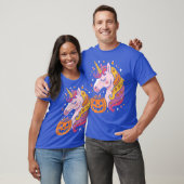 ハロウィン ユニコーン かわいい おもしろい Tシャツ (ユニセックス)