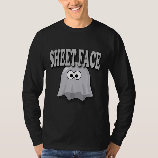 ハロウィン ユーモア おばけ シート フェイス Tシャツ (正面)