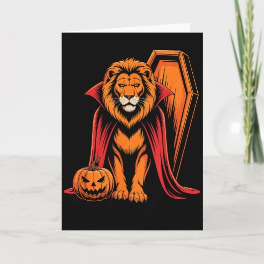 ハロウィン ライオン 棺 ライオン カード (正面)
