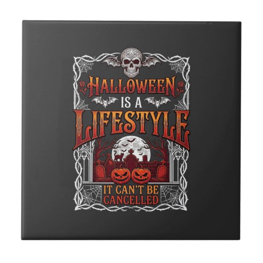 ハロウィン ライフスタイル コウモリ ドクロ 墓場 カボチャ F タイル (正面)
