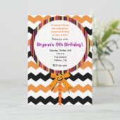 ハロウィン ラッピポップ かぼちゃ リボン パーティー 招待状 (スタンド正面)