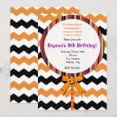 ハロウィン ラッピポップ かぼちゃ リボン パーティー 招待状 (正面/裏面)