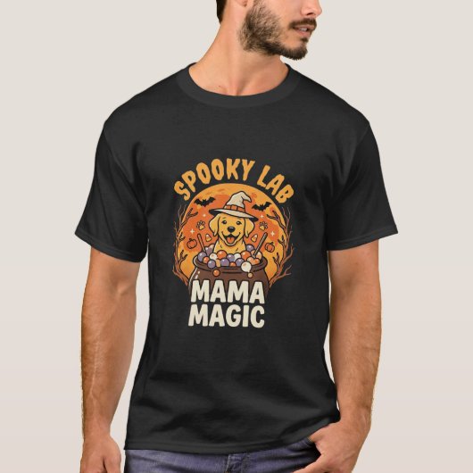 ハロウィン ラブラドール ママ マジック Tシャツ (正面)