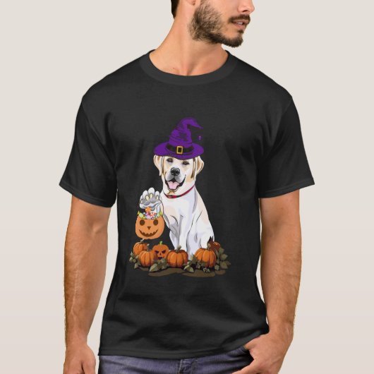 ハロウィン ラブラドール 魔法使い Tシャツ (正面)