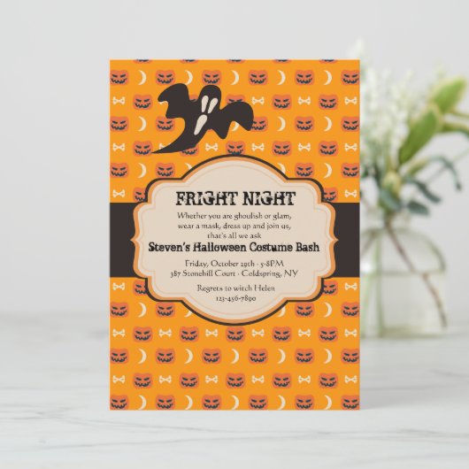 ハロウィン ラベル 招待状 (スタンド正面)