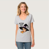 ハロウィン リスティングウィッチフェイス Tシャツ (正面フル)