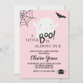 ハロウィン リトルブー おばけ ベビーシャワー ピンク 招待状 (正面)