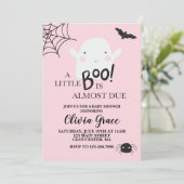 ハロウィン リトルブー おばけ ベビーシャワー ピンク 招待状 (スタンド正面)