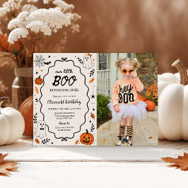 ハロウィン リトルブー おばけ 1歳の誕生日 写真 招待状