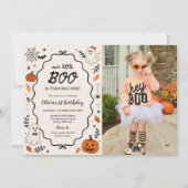 ハロウィン リトルブー おばけ 1歳の誕生日 写真 招待状 (正面)