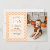 ハロウィン リトルブー おばけ 1歳 誕生日 写真 招待状 (正面)