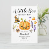 ハロウィン　リトルブー　パンプキン　ベイビーシャワー 招待状 (スタンド正面)