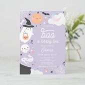 ハロウィン リトルブー ピンクゴースト 2歳の誕生日パーティー 招待状 (スタンド正面)