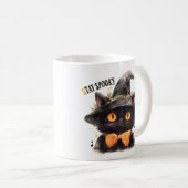 ハロウィン リボンタイ ダークウィッチ 猫 コーヒーマグカップ (正面右)