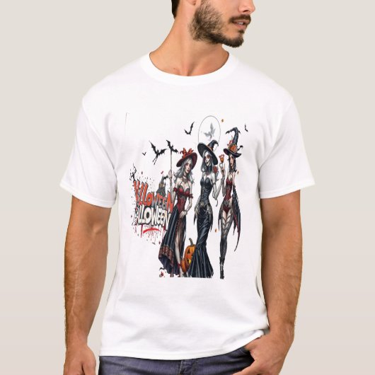 ハロウィン レディース グラフィティ アート ファミリー 女性 Tシャツ (正面)