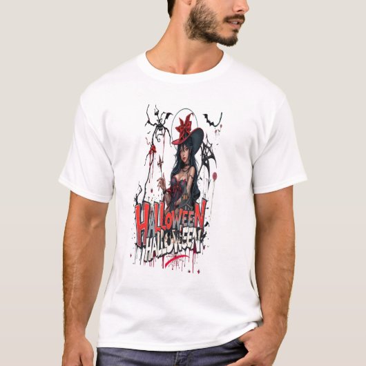 ハロウィン レディース グラフィティ アート 3D ファミリー Tシャツ (正面)