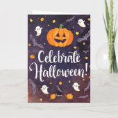 ハロウィン レトロ グリーティング カード お祝いしよう (裏面)