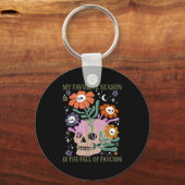 ハロウィン レトロ 私の好きな季節は秋 キーホルダー (正面)