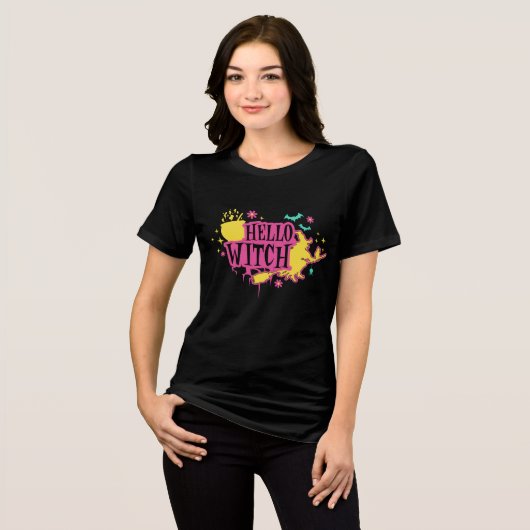 ハロウィン レトロ 魔女 トライブレンドＴシャツ (正面全面)