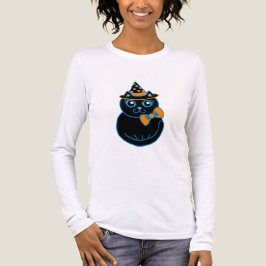 ハロウィン レトロ 黒猫 トップス Tシャツ 女性用