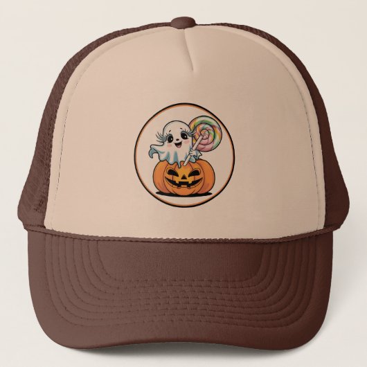 ハロウィン ロリポップ おばけ かぼちゃ キャップ (正面)