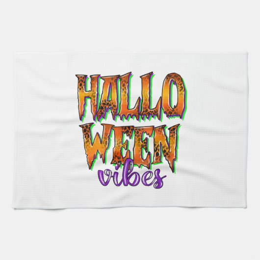ハロウィン ヴァイブス キッチンタオル (横)