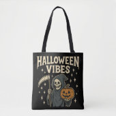 ハロウィン ヴァイブス リーパー - 黒 トートバッグ (正面)