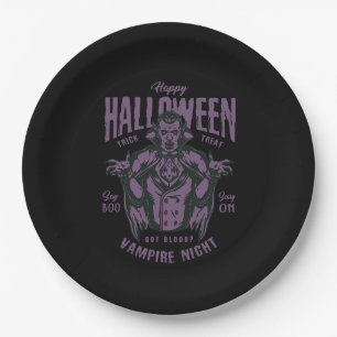 ハロウィン "ヴァンパイア・ナイト" パーティー用紙皿 ペーパープレート